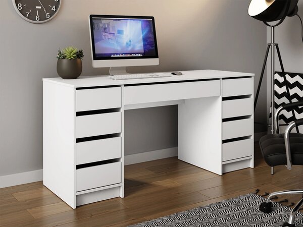 Birou Comfivo Terros II, Alb, PAL laminat, 76x154x55cm, 49.5 kg