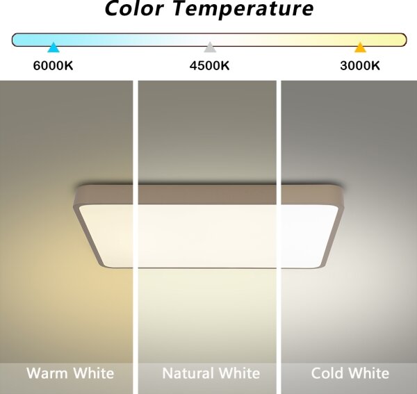 Brilagi-LED Plafonieră LED POOL, 36W, 230V, 3000-6000K, 40x40 cm, bej, cu dimmer și telecomandă