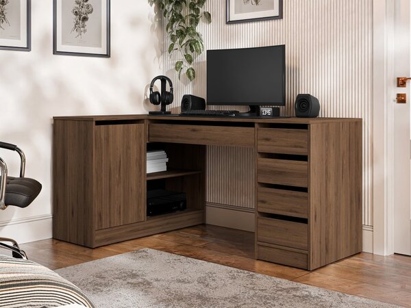 Birou de colt Comfivo Terros III, Nuc, PAL laminat, 76x158x98cm, 57.9 kg