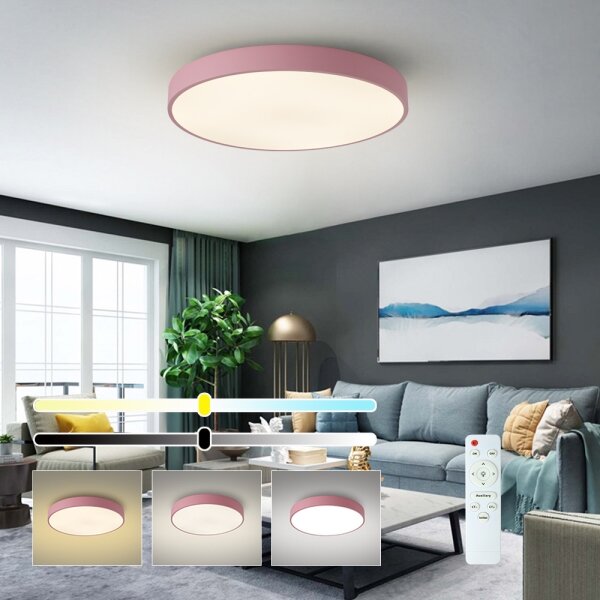 Brilagi - Plafonieră LED dimabilă POOL LED/60W/230V 3000-6000K 60 cm roz+telecomandă