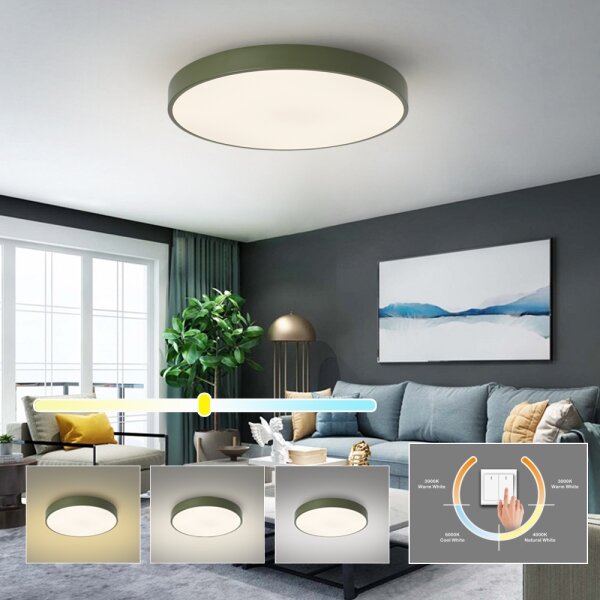 Brilagi - Plafonieră LED POOL, 60W, 230V, 3000/4000/6000K, 60 cm, verde