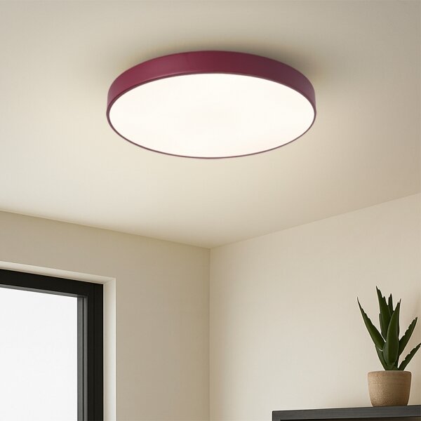 Brilagi-LED Plafonieră LED POOL, dimmabilă, 48W/230V, 3000-6000K, 40 cm, burgund + telecomandă