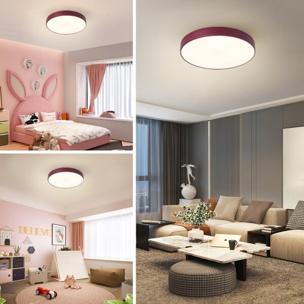 Brilagi-LED Plafonieră POOL, LED 48W, 230V, 3000/4000/6000K, 40 cm, vișiniu