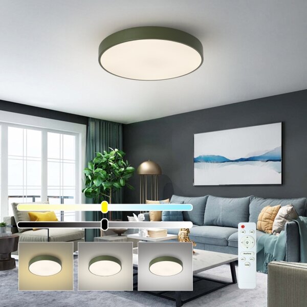 Brilagi - Plafonieră LED dimabilă POOL LED/60W/230V 3000-6000K 50 cm verde+telecomandă