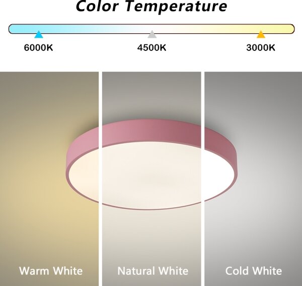 Brilagi - Plafonieră LED dimabilă POOL LED/48W/230V 3000-6000K 40 cm roz+telecomandă