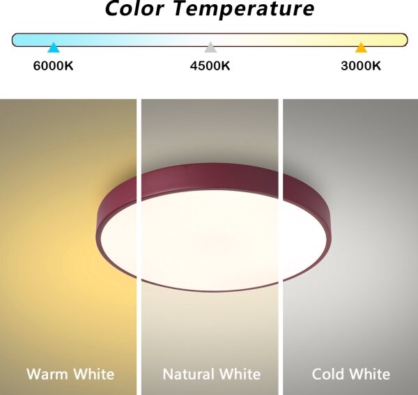 Brilagi-LED Plafonieră LED POOL, dimmabilă, 48W/230V, 3000-6000K, 40 cm, burgund + telecomandă