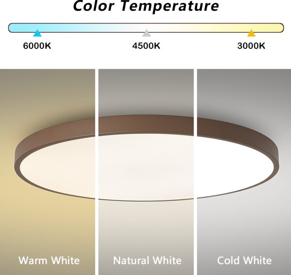 Brilagi - Plafonieră LED POOL, 100 W, 230 V, 3000/4000/6000 K, 80 cm, maro