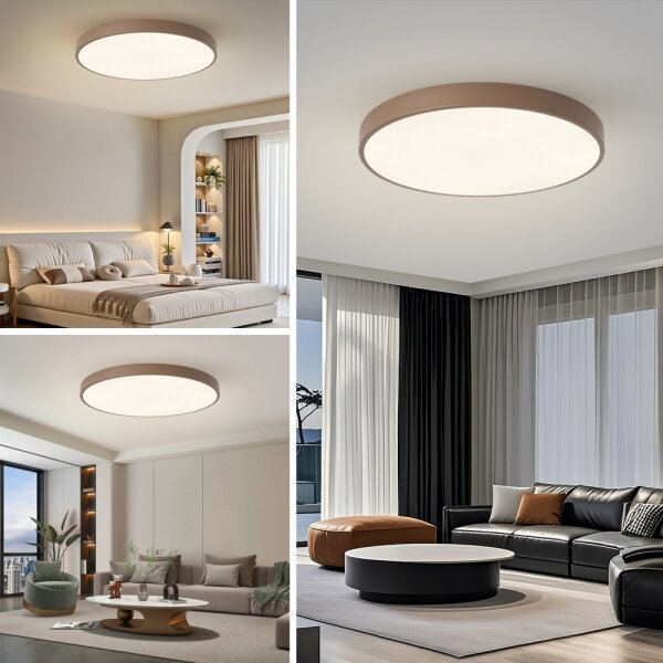 Brilagi - Plafonieră LED POOL, 100 W, 230 V, 3000/4000/6000 K, 80 cm, maro