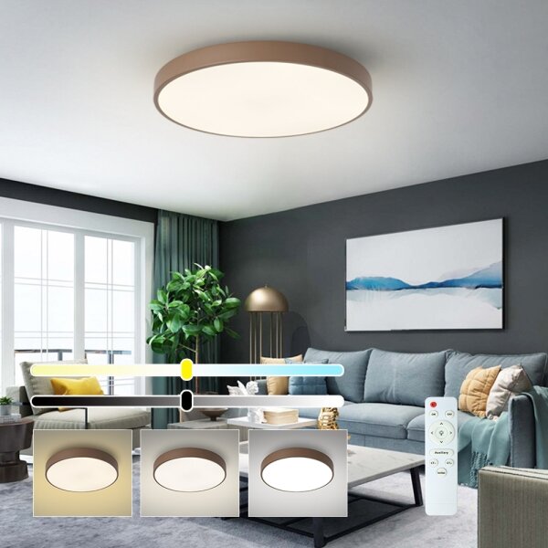Brilagi - Plafonieră LED dimabilă POOL LED/60W/230V 3000-6000K 60 cm maro, cu telecomandă