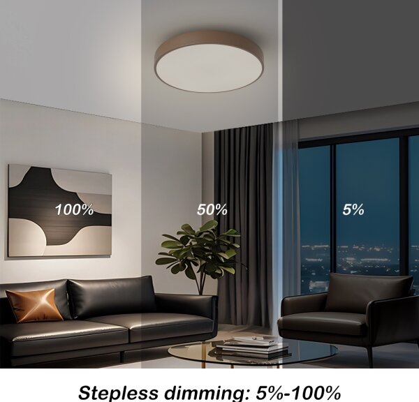Brilagi - Plafonieră LED dimabilă POOL LED/36W/230V 3000-6000K 30 cm maro + telecomandă
