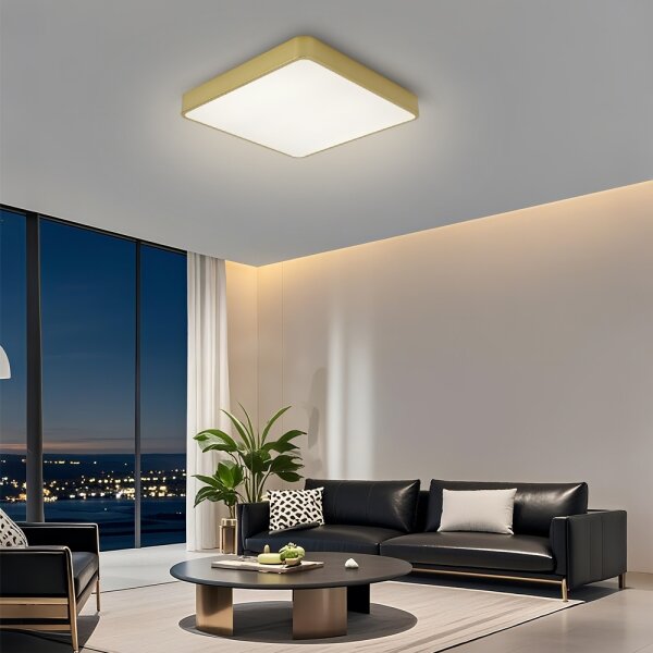Brilagi - Plafonieră LED POOL, 48 W, 230 V, 3000/4000/6000 K, 50 x 50 cm, aurie