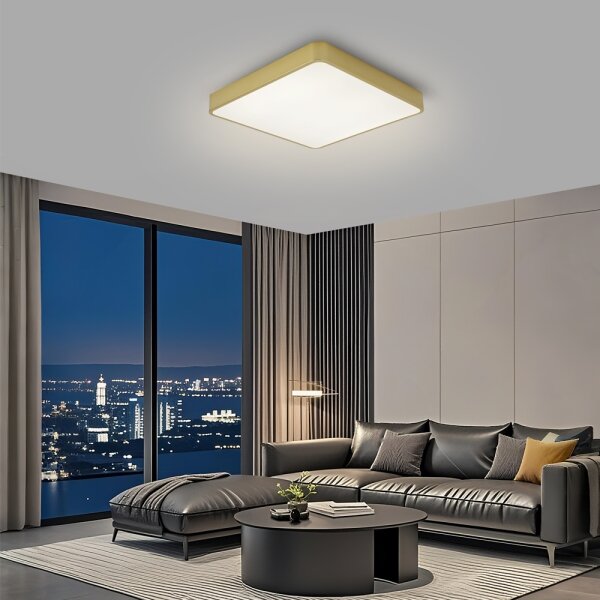 Brilagi-LED Plafonieră LED dimabilă POOL 48W/230V 3000-6000K 50x50 cm aurie + telecomandă