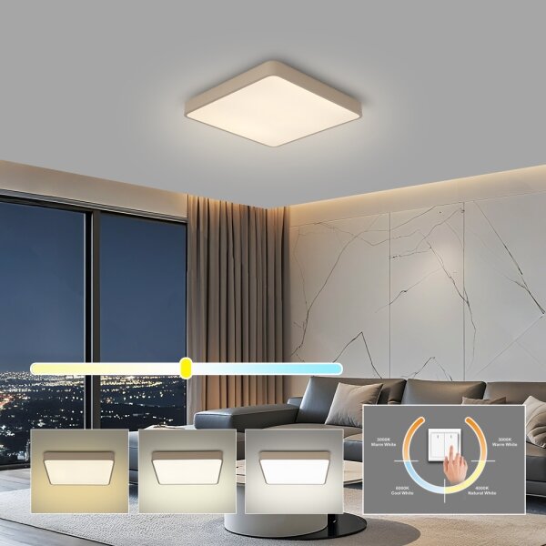Brilagi - Plafonieră LED POOL, 36W, 230V, 3000/4000/6000K, 40x40 cm, bej