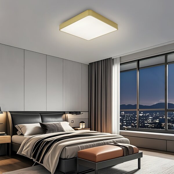 Brilagi - Plafonieră LED POOL, 48 W, 230 V, 3000/4000/6000 K, 50 x 50 cm, aurie