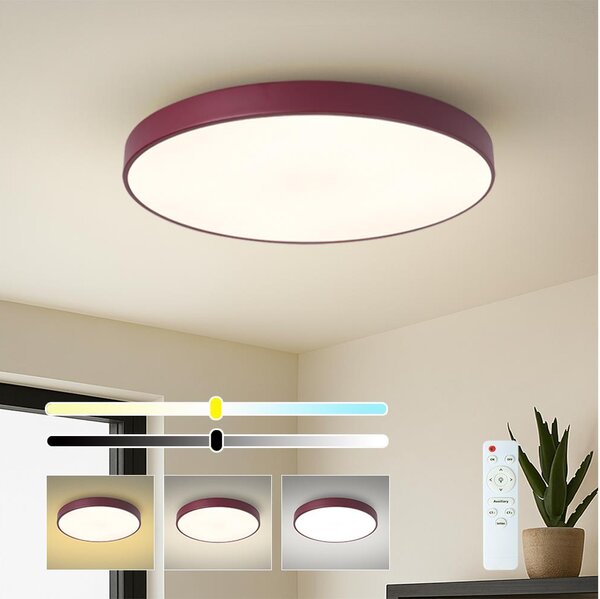 Brilagi-LED Plafonieră reglabilă POOL LED/60W/230V 3000-6000K 60 cm bordo + telecomandă