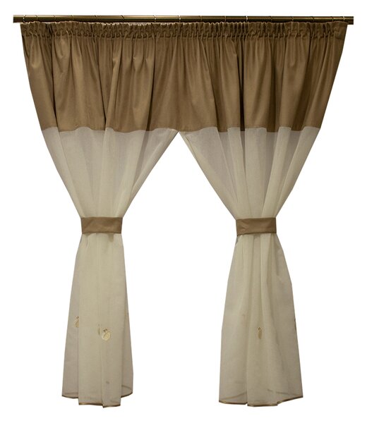Perdea Velaria in ivoire cu cirese, 270x145 cm