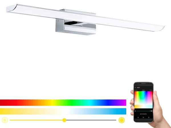 Aplică LED RGBW pentru baie Eglo 33767 TABIANO-C LED/15,6W/230V 60,5cm IP44 + telecomandă