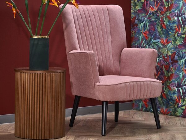 Fotoliu Houston 955, Roze, Negru, Tapiterie, 100x75x70cm, 13.5 kg