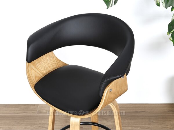 Scaun bar Elynah 65 (negru + stejar). Promo -21%. 1136382