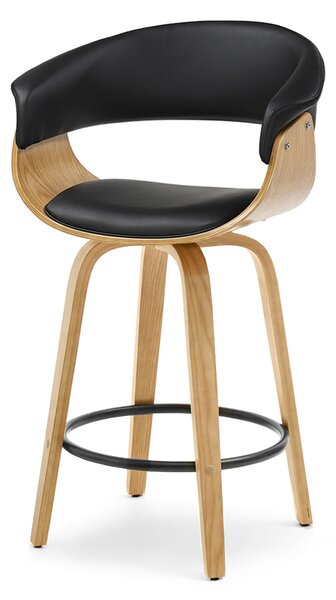 Scaun bar Elynah 65 (negru + stejar). Promo -21%. 1136382