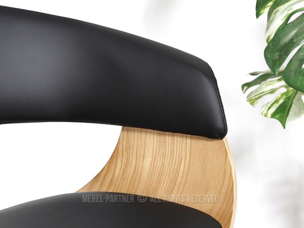 Scaun bar Elynah 65 (negru + stejar). Promo -21%. 1136382