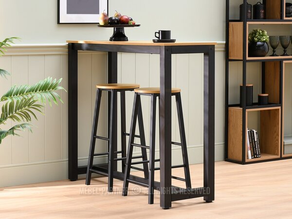 Scaun bar Fukando (stejar + negru). Promo -22%. 1136387