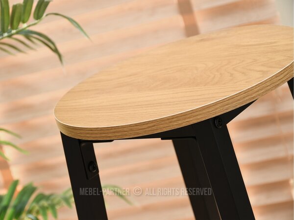 Scaun bar Fukando (stejar + negru). Promo -22%. 1136387