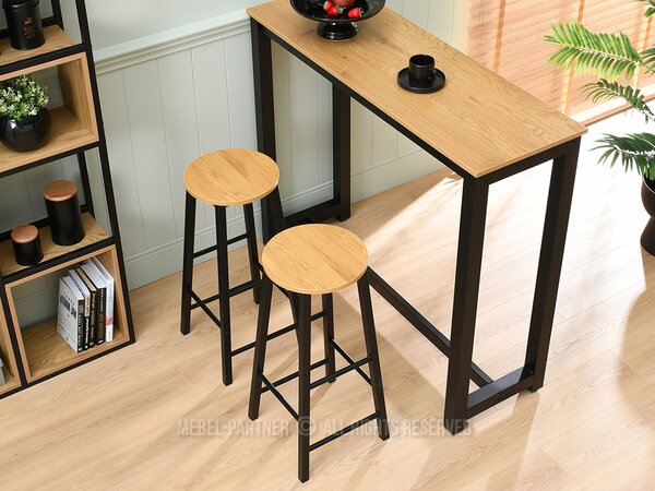 Scaun bar Fukando (stejar + negru). Promo -22%. 1136387
