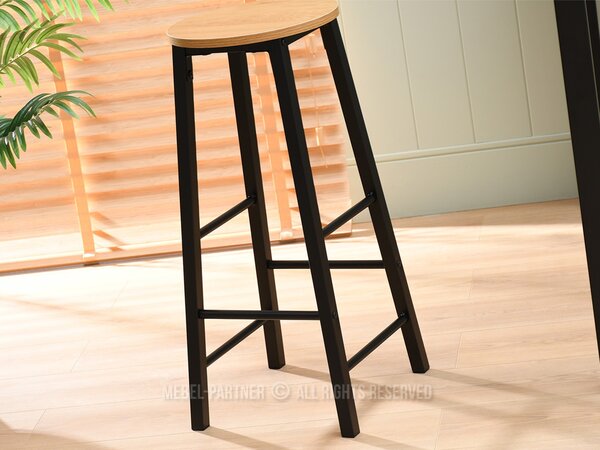 Scaun bar Fukando (stejar + negru). Promo -22%. 1136387