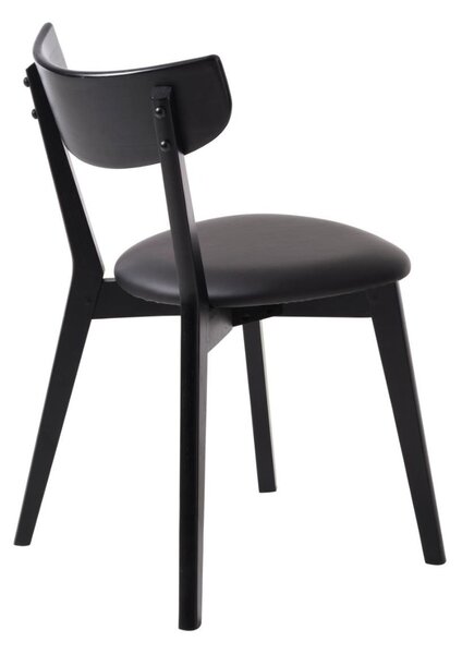 Scaun de dining Pero cu piele sintetică, stejar negru