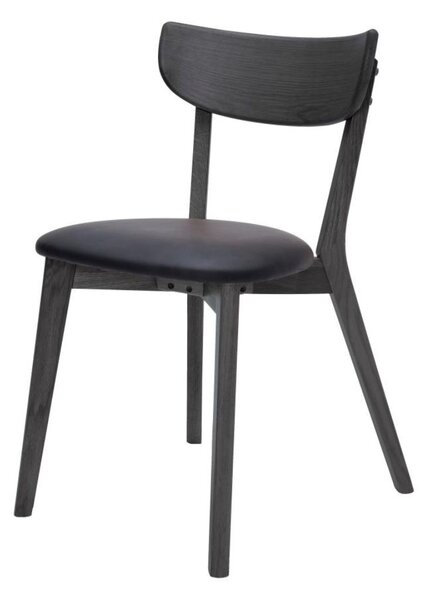 Scaun de dining Pero cu piele sintetică, stejar negru