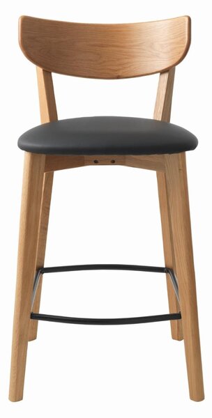 Scaun de bar Pero cu piele sintetică, stejar natural