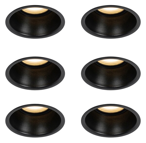 Set de 6 spoturi incastrate negre GU10 50mm IP44 - Dept