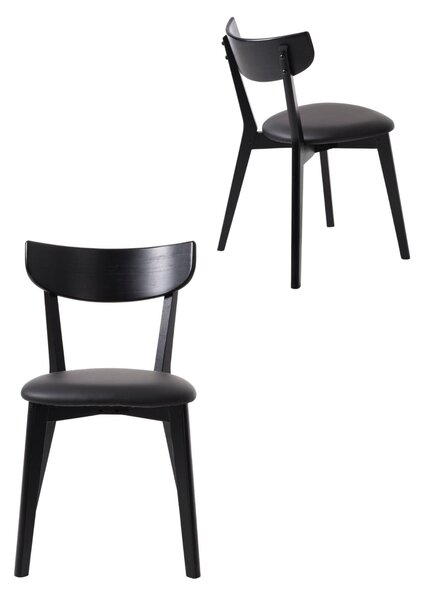 Scaun de dining Pero cu piele sintetică, stejar negru
