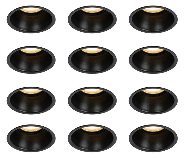 Set de 12 spoturi incastrate negre GU10 50mm IP44 - Dept