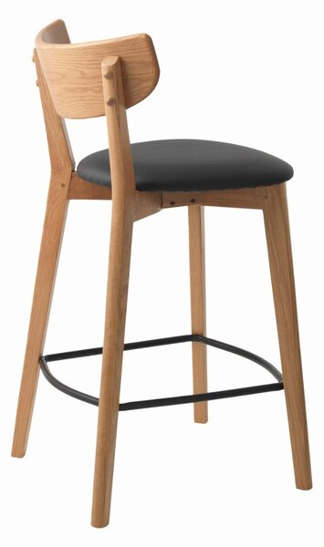 Scaun de bar Pero cu piele sintetică, stejar natural