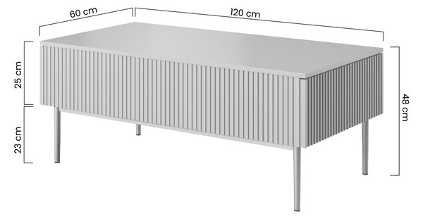 Măsuță de cafea Nicole 120 cm cu sertare - casmir / picioare aurii