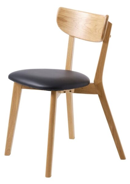 Scaun de dining Pero cu piele sintetică, stejar natural