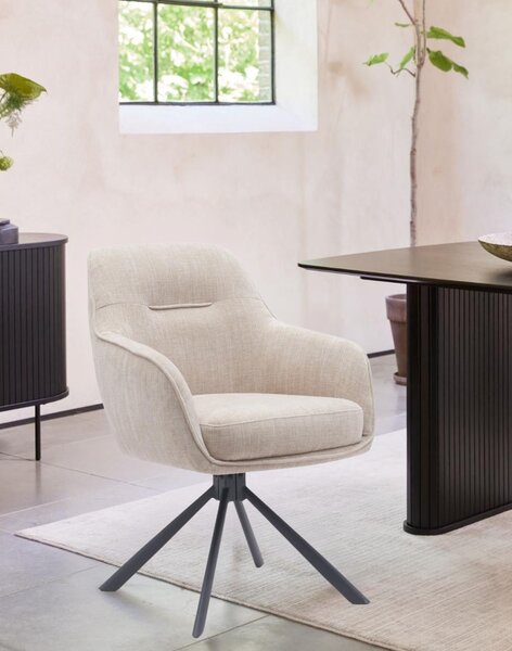 Scaun de dining pivotant Avola, bej