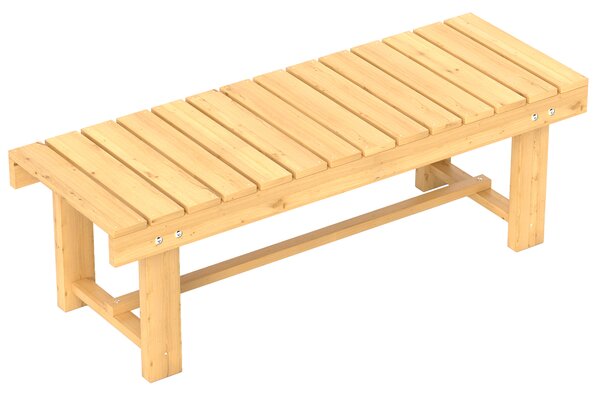 Outsunny Banca de Exterior Impermeabila 2 Locuri din Lemn de Brad 110x38x35cm