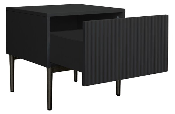 Set noptiera Nicole 46 cm - picioare negre / negre