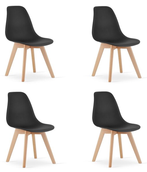 Set de 4 scaune de dining KITO negre