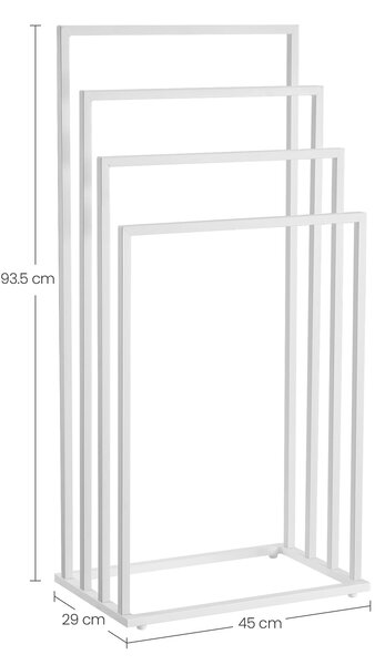 Suport pentru prosoape LINESTRO metalic cu 4 brate 93x45cm, alb