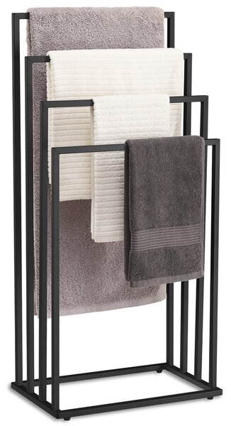 Suport pentru prosoape LINESTRO metalic cu 4 brate 93x45cm, negru