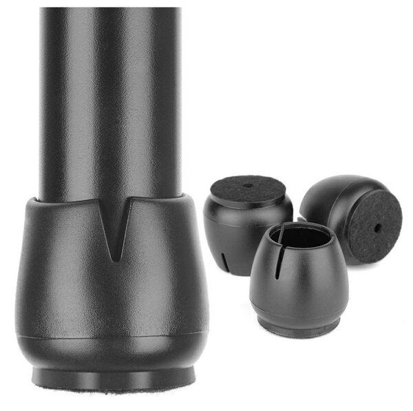Set suporturi antiderapante mobila, 16 piese, silicon, 12 - 16 mm, negru