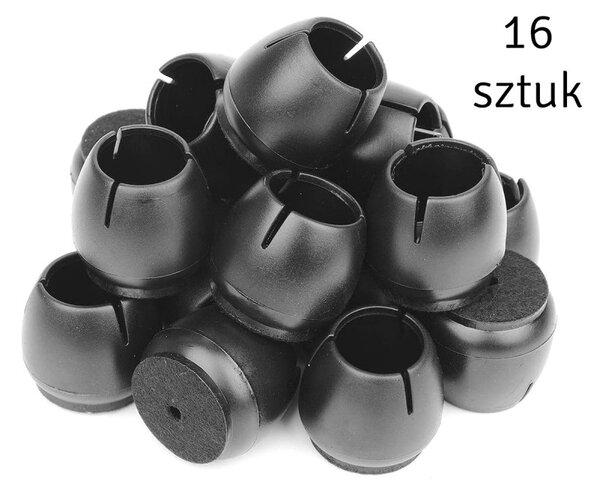 Set suporturi antiderapante mobila, 16 piese, silicon, 12 - 16 mm, negru