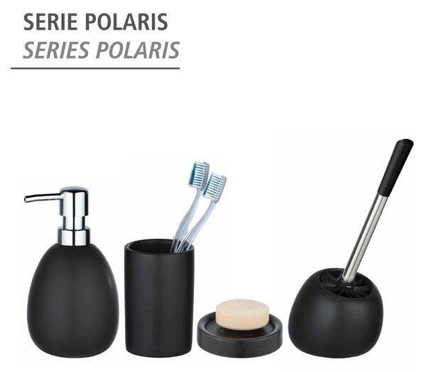 Dozator din ceramică pentru săpun Wenko Polaris, negru mat