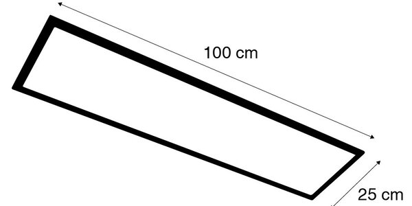 Panou LED modern negru 100 cm inclusiv LED Dim to Warm - Armstrong