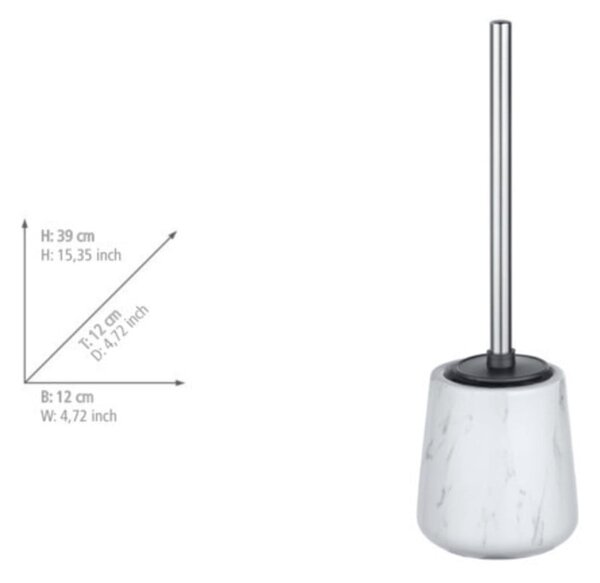 Perie de toaletă cu suport din ceramică Wenko Adrada, alb