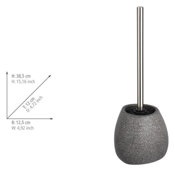 Perie de toaletă din ceramică Wenko Marla, înălțime 38,5 cm, gri
